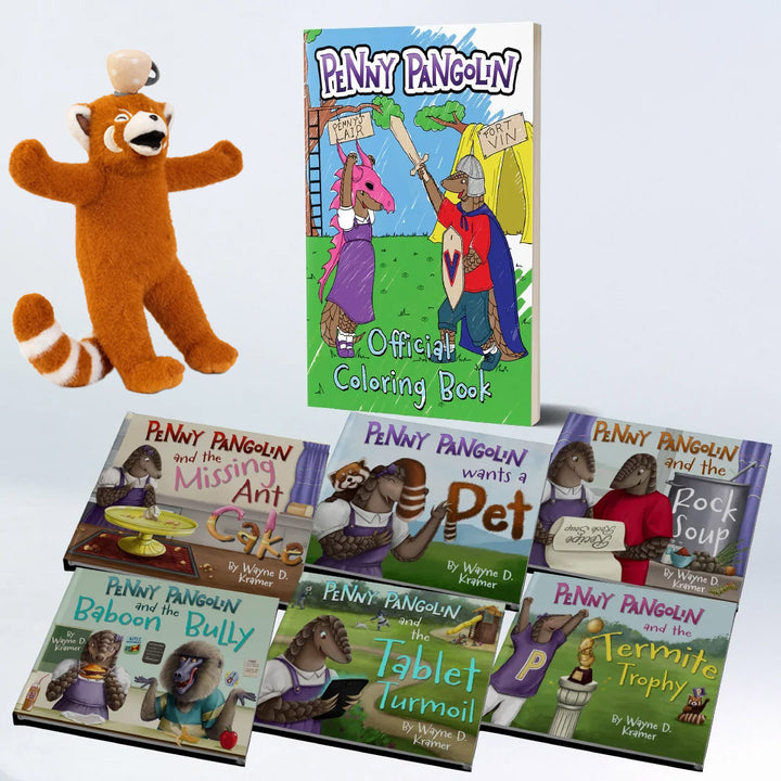 Penny Pangolin Six-Book Set with BONUS Coloring Book