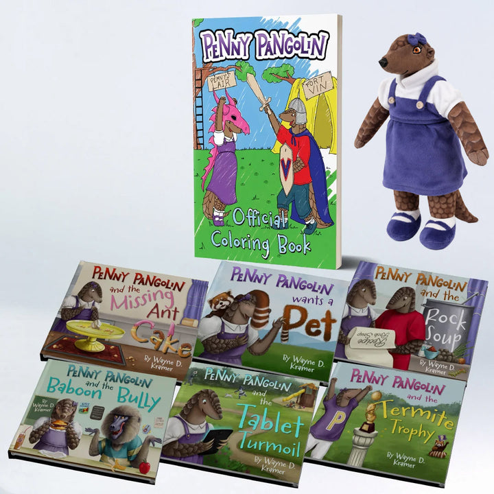 Penny Pangolin Six-Book Set with BONUS Coloring Book
